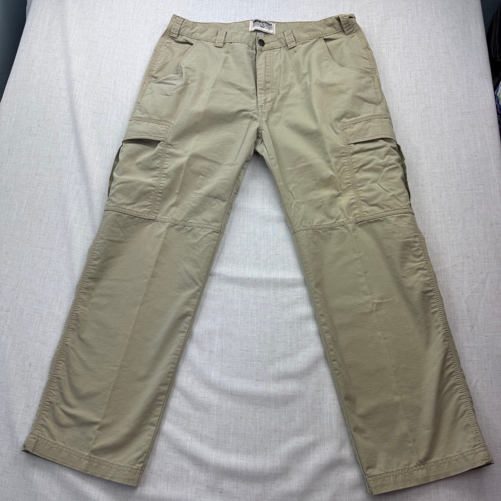 Field & Stream Mens‎ Khaki Cargo Pants 36x30 Tan Ripstop Outdoor Hiking Trousers